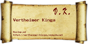 Vertheimer Kinga névjegykártya